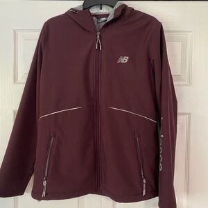 New Balance Burgundy Full-Zip Hooded Performance Jacket
